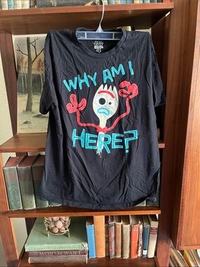 Disney Toy Story 4 
Black Short Sleeve Forky Tee with Teal and Red Print